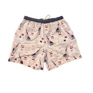 Roundtree & Yorke Swim Trunks Large Sailboats Nautical Preppy Coastal Beach‎